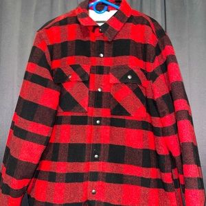 Red Buffalo Plaid snap button long sleeve